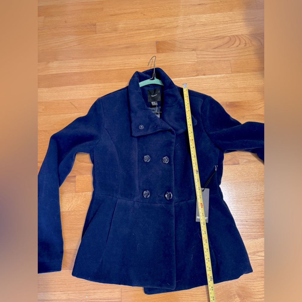 NWT. Women’s or juniors pea coat by Forever 21. Navy blue.